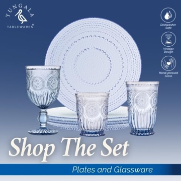 Genuine Blue Glass Vintage Goblets - Set of 6 Elegant Drinkware