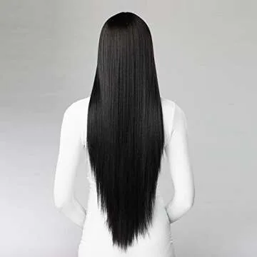 Sensationnel Butta lace HHM wigs - straight 32 inch human hair blend extra wide 5 inch parting preplucked hairline glueless lacefront (2 DARKBROWN)