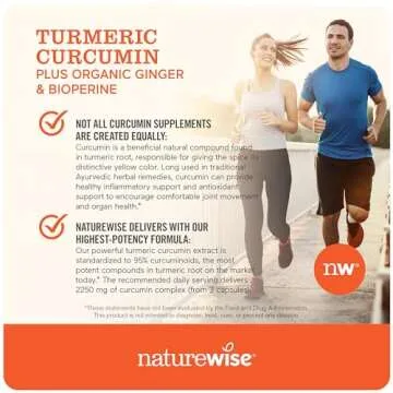 NatureWise Curcumin Turmeric 2250mg - 95% Curcuminoids & BioPerine Black Pepper Extract for Advanced Absorption - Daily Joint and Immune Health Support - Vegan, Non-GMO, 180 Count[60-Day Supply]