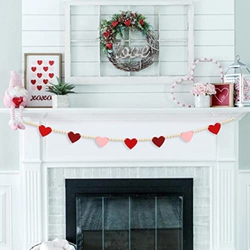 Beautiful DAZONGE Wood Bead Garland for Valentine Decor