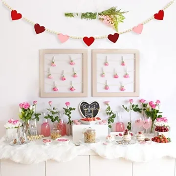 Beautiful DAZONGE Wood Bead Garland for Valentine Decor