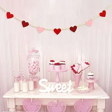 Beautiful DAZONGE Wood Bead Garland for Valentine Decor