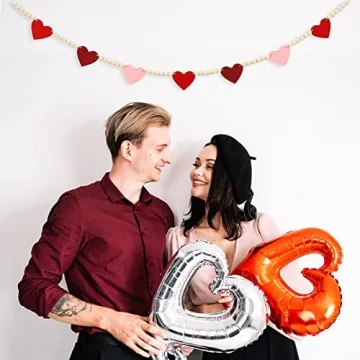 Beautiful DAZONGE Wood Bead Garland for Valentine Decor