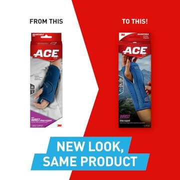 ACE Night Wrist Sleep Support, Adjustable, Blue, Helps Provide Relief from Symptoms of Carpal Tunnel Syndrome, and other Wrist Injuries