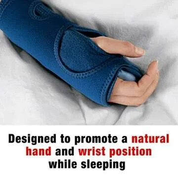 ACE Night Wrist Sleep Support, Adjustable, Blue, Helps Provide Relief from Symptoms of Carpal Tunnel Syndrome, and other Wrist Injuries