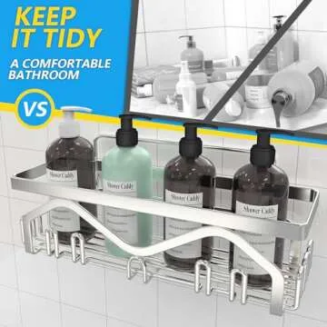 Coraje Shower Organizer - 5-Pack No Drill Rustproof Storage