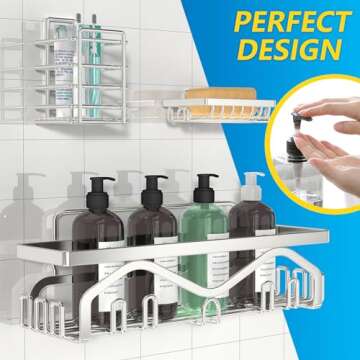 Coraje Shower Organizer - 5-Pack No Drill Rustproof Storage