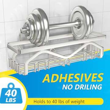 Coraje Shower Organizer - 5-Pack No Drill Rustproof Storage