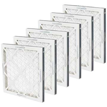 Amazon Basics 12x12x1 Air Filter 6 Pack, Merv 8 AC Furnace Filters