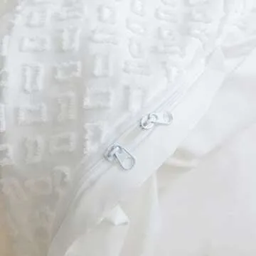 JELLYMONI Luxury White Duvet Cover Set with Zipper Closure