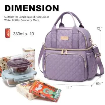 AIJIEKE Dual Compartment Insulated Lunch Bag