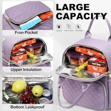 AIJIEKE Dual Compartment Insulated Lunch Bag