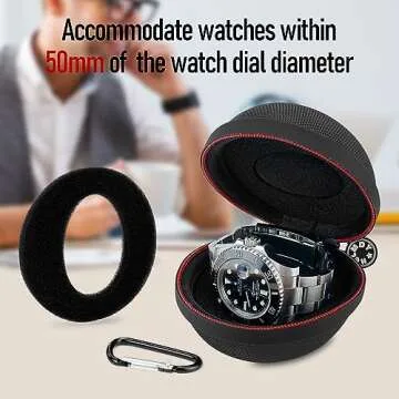HELMDY Waterproof Watch Travel Case for Men & Women