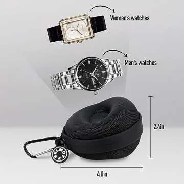 HELMDY Waterproof Watch Travel Case for Men & Women