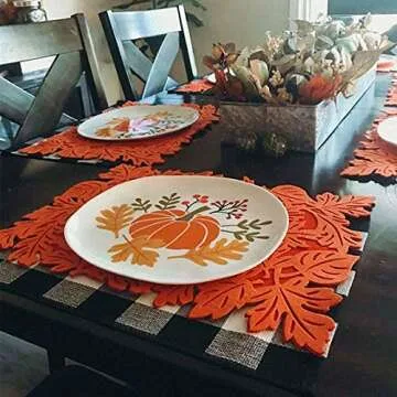 UKELER Set of 6 Buffalo Check Cotton Placemats