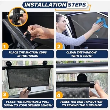 EcoNour Car Window Shades | 2 Pack UV Protection