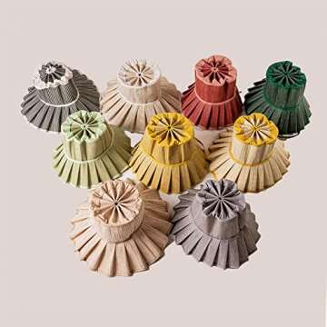 Trendy Unisex Fashion Summer Vacation Beach for Sun Straw Bucket Jazz Hat Cowboy Breathable Hat Sunproof Straw Cap Pleat Head Size 53cm Rose