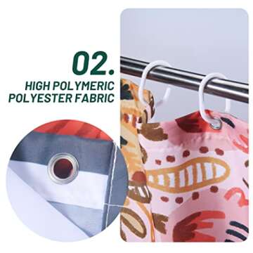 BBLYANU Boho Floral Shower Curtain for Home Decor