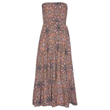 LASCANA Women's Smocked Maxi Dress – Convertible Style