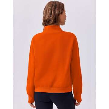 PINSPARK Womens Long Sleeve Sweatshirt No Hood Fleece Lined Turtleneck Casual Warm Tops with Pockets...