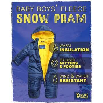 iXtreme Baby Boys' Snowsuit - Cozy Fleece Insulated Winter Snow Pram Bunting Suit for Newborns and I...