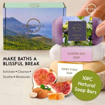 O NATURALS 10PC Bar Soap for Men & Women - Natural Soap, Bath Soap Bar for Women - Natural Soap for ...