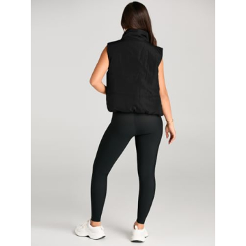 Warm Women's Cropped Puffer Vest with Pockets