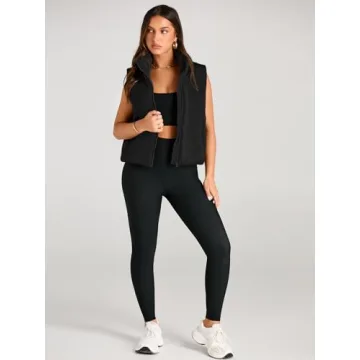 Warm Women's Cropped Puffer Vest with Pockets