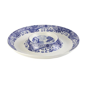 Elegant Spode Blue Italian Chip and Dip Serving Tray for All Occasions