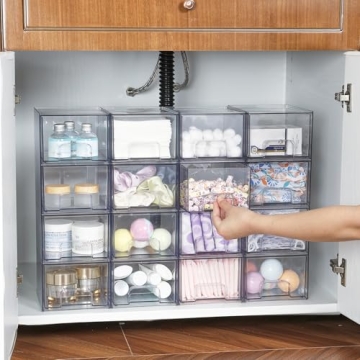 Vtopmart Clear Stackable Storage Drawers for Home Organization