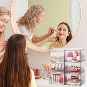 Vtopmart Clear Stackable Storage Drawers for Home Organization