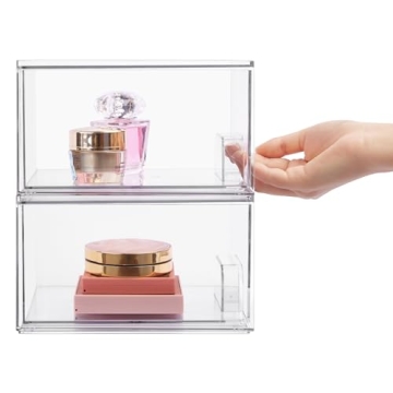 Vtopmart Clear Stackable Storage Drawers for Home Organization