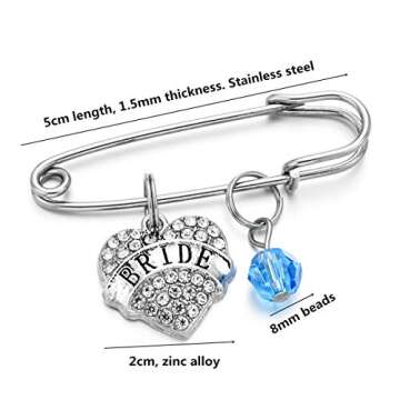 DYJELWD Wedding Gifts Bride Jewelry Something Blue, Mother of The Bride Pin, Bridesmaid Gifts Pin St...