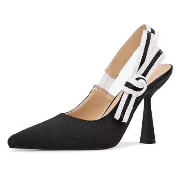 Elegant Slingback Heels for Women - Bowknot Pointed Toe Pumps