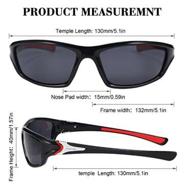 TOODOO 4 Pairs Polarized Sunglasses for Outdoor Sports and UV Protection