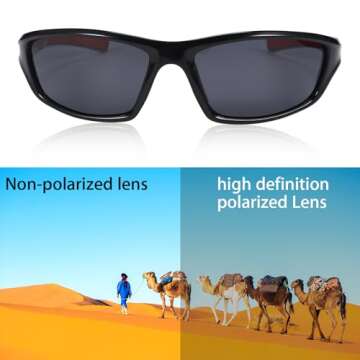 TOODOO Polarized Sunglasses with UV Protection - 4 Pairs for Men and Women