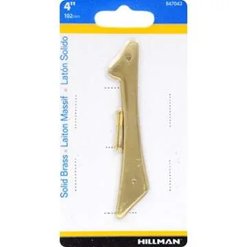 Hillman 847043 4-Inch Nail-On Traditional Solid Brass House Number 1