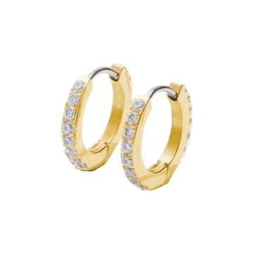 Tini Lux Hypoallergenic Pavé Crystal Date Night Hoops for Sensitive Ears