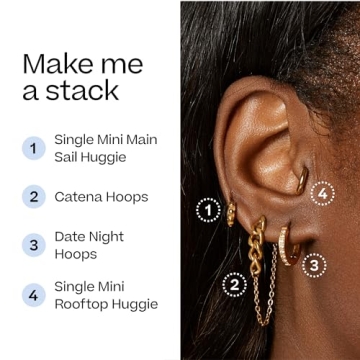 Tini Lux Hypoallergenic Pavé Crystal Hoops for Sensitive Ears