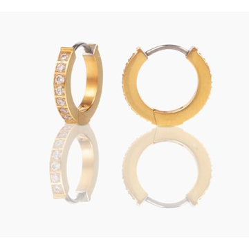 Tini Lux Hypoallergenic Pavé Crystal Hoops for Sensitive Ears