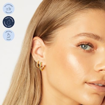 Tini Lux Hypoallergenic Pavé Crystal Hoops for Sensitive Ears