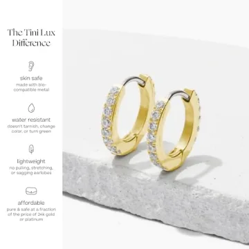 Tini Lux Hypoallergenic Pavé Crystal Hoops for Sensitive Ears