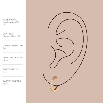 Tini Lux Hypoallergenic Pavé Crystal Hoops for Sensitive Ears