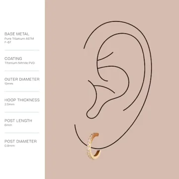 Tini Lux Hypoallergenic Pavé Crystal Hoops for Sensitive Ears