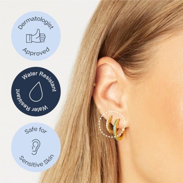 Tini Lux Hypoallergenic Pavé Crystal Hoops for Sensitive Ears