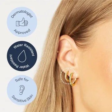 Tini Lux Hypoallergenic Pavé Crystal Hoops for Sensitive Ears