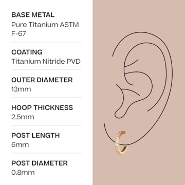 Tini Lux Hypoallergenic Pavé Crystal Hoops for Sensitive Ears