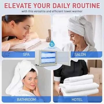 Pursonic Professional Towel Warmer with UV Sterilizer - 8L Premium Towel Warmer 360 Heating with Separate Water Tank - Aluminum Interior for Bathroom, Spa, Salon & Home (White)