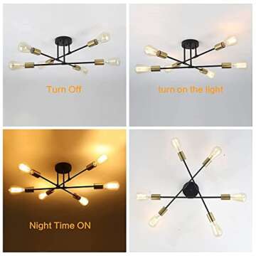 PUMING Modern Sputnik Chandelier for Elegant Spaces