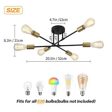 PUMING Modern Sputnik Chandelier for Elegant Spaces